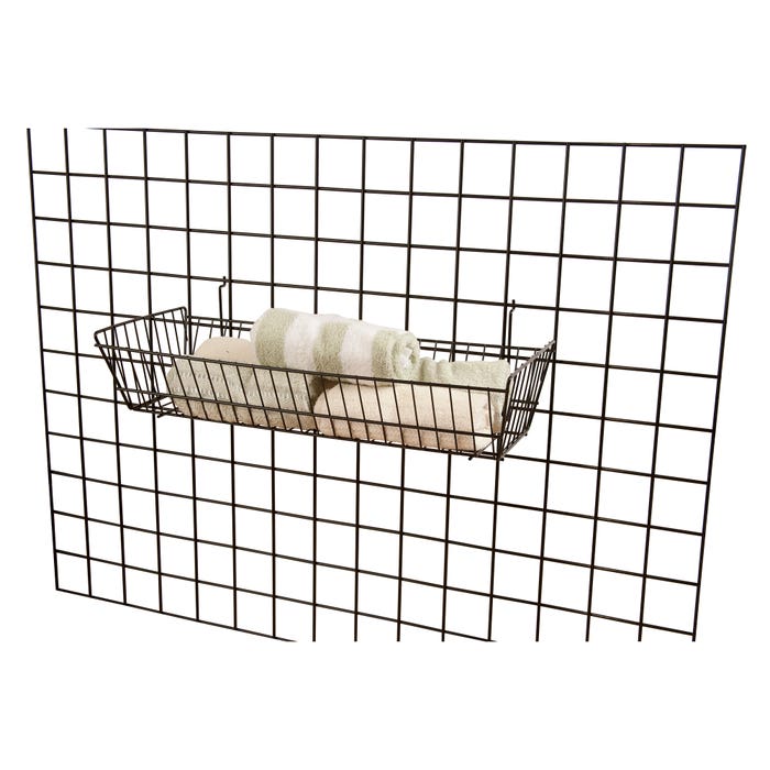 Double Sloping Slatwall Wire Basket (24" wide x 10" deep x 5" tall) - Pack of 6