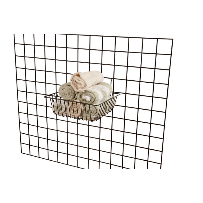 Small Slatwall Wire Basket (12" wide x 12" deep" x 4" tall) - Pack of 6
