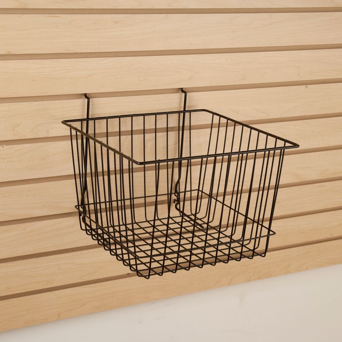 Deep Slatwall Wire Basket (12" wide x 12" deep x 8" tall) - Pack of 6
