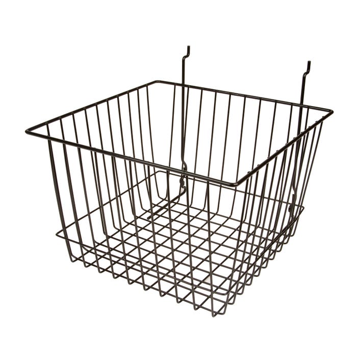 Deep Slatwall Wire Basket (12" wide x 12" deep x 8" tall) - Pack of 6