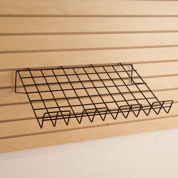 Sloping Wire Slatwall Shelf (22.5" W x 14" L) - Pack of 6